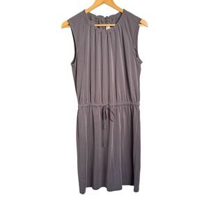 Loft Cinch Waist Sleeveless Dress Knee Length Women’s Size Medium Mushroom Gray